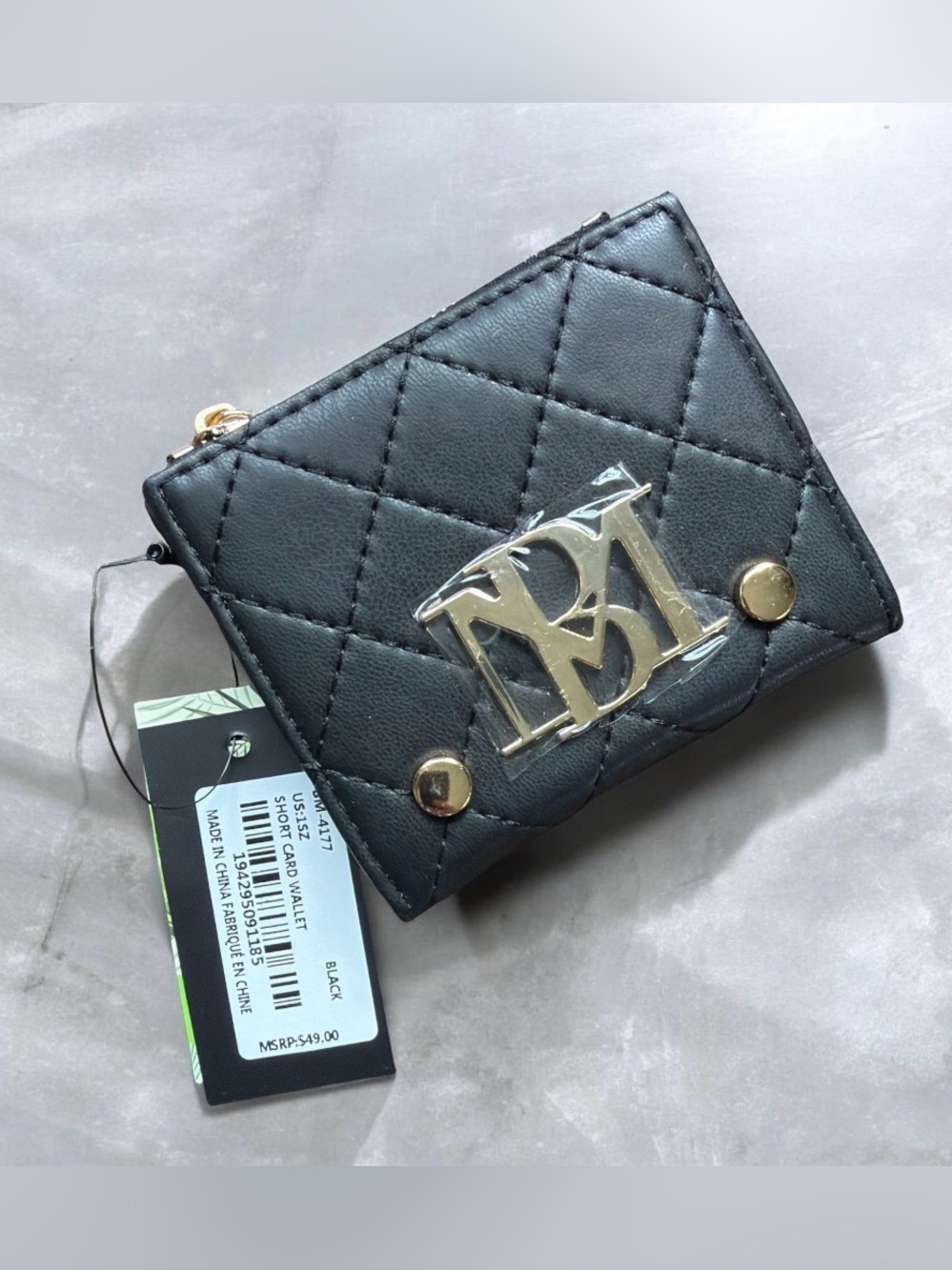 Badgley Mischka Black Short Cardholder Wallet NWT